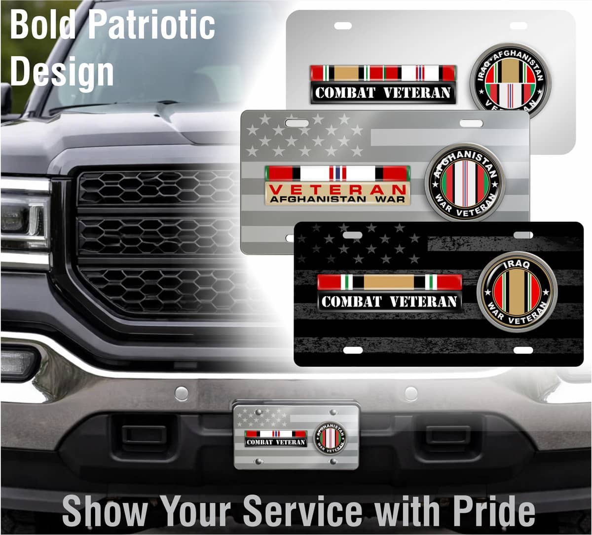 Afghanistan Disabled Veteran - Stainless Steel Car License Plate